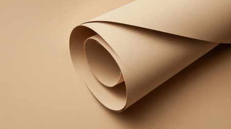 close up of a rolled up paper on brown background with copy spaceの素材