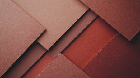 Abstract geometric background from red and brown paper sheets. Minimal style.の素材