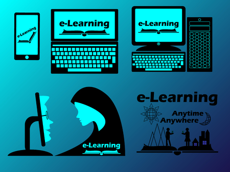 e-Learning Design Conceptのイラスト素材