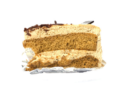 Coffee cake on a white background.
