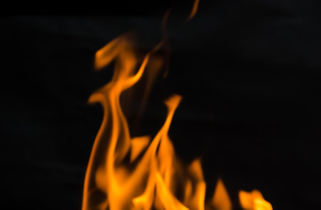 Flame isolated over black background