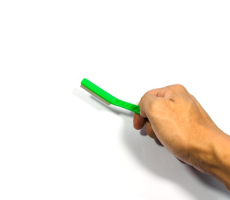 Simple razor isolated on white backgroundの写真素材