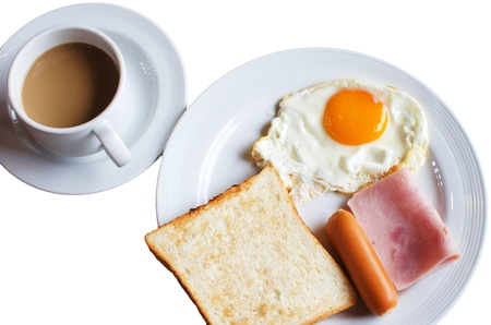 Breakfast on the white background.の写真素材