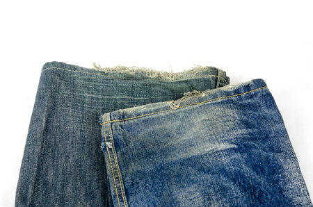 leg of jeans isolated on white background.