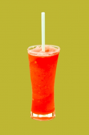 smoothies watermelon juice on the green backgroundの写真素材