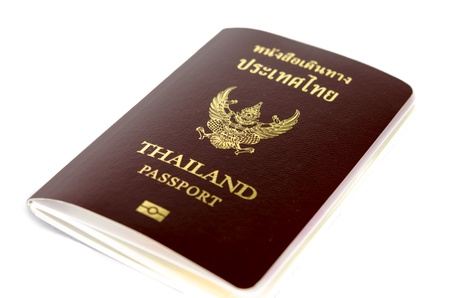 The passport of Thailand on a white background の写真素材