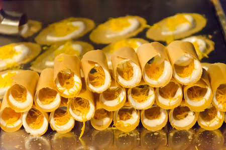 Thailand has a pancake pastry cream.の写真素材