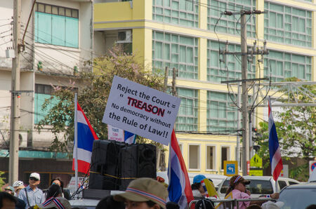 BANGKOK,Thailand - December 9,2013 : A protester joins an anti-government rally Thailand. at Bangkok,Thailandのeditorial素材