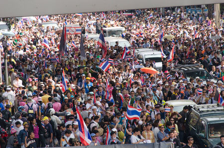 BANGKOK,Thailand - December 9,2013 : A protester joins an anti-government rally Thailand. at Bangkok,Thailandのeditorial素材