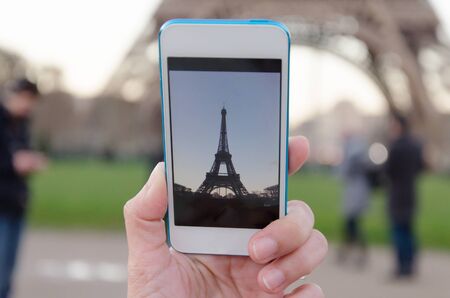 Eiffel Tower at day in Paris, France.の写真素材