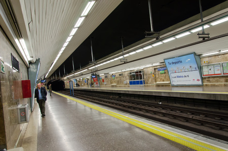 MADRID SPAIN -JAN 4: Subway station for the trip in madrid spain January 4, 2014のeditorial素材