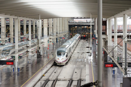 MADRID SPAIN -JAN 2: renfe train high-speed train that ran in Spain January 2, 2014