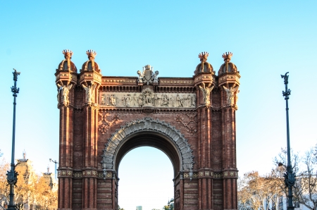 Arc De Triomf Barcelona, Spain, one of Europe's tourist attractions.のeditorial素材