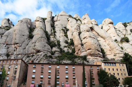 Montserrat is a mountain odd shape mountain at  Barcelona, Spain.のeditorial素材