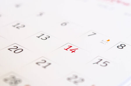 Calendar Valentine's Day. A close up photoの写真素材