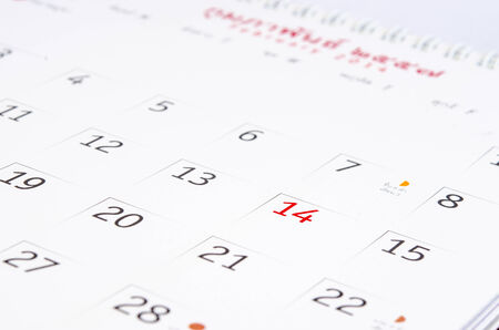 Calendar Valentine's Day. A close up photoの写真素材