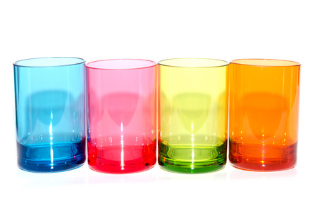 The plastic cups isolated on white background.の写真素材