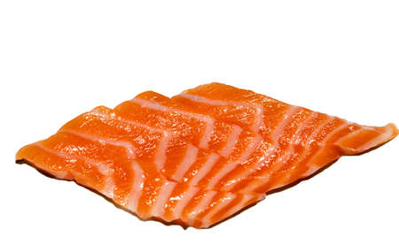 Fresh salmon fillets isolated the white background.の写真素材