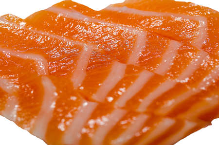 Fresh salmon fillets isolated the white background.の写真素材