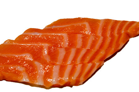 Fresh salmon fillets isolated the white background.の写真素材