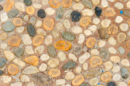 Patterned stone floor of the sidewalks on the road.の写真素材