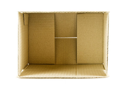 Brown box isolation of a white background.