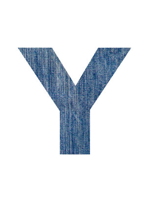Alphabet from jeans fabric, on white background
の写真素材