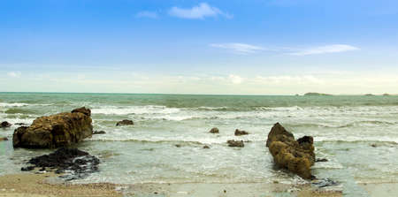  Sea morning panorama. Tropical horizontal compositionの写真素材