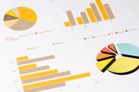 Financial papers,  and office supplies closeup
