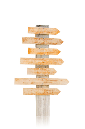 Wood Signs isolated on the white background.の写真素材