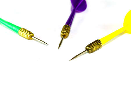 Color darts on isolated white backgroundの写真素材