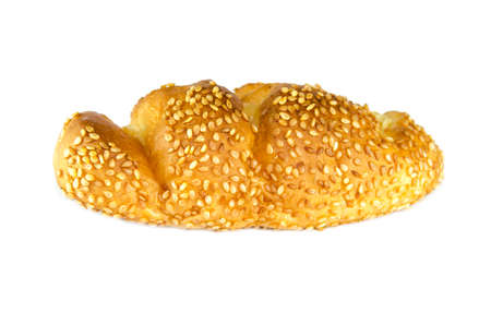 sesame bread isolated on the white background.の写真素材