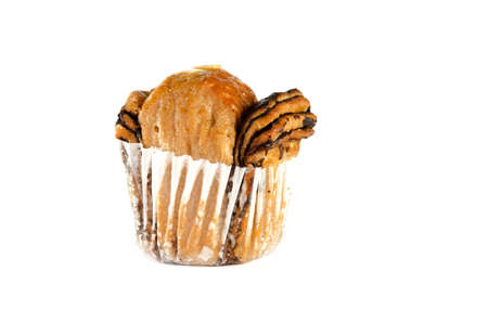 muffin bread isolated on the white background.の写真素材