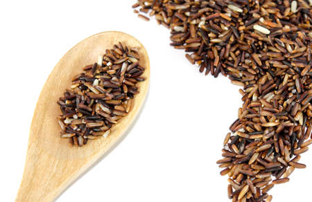 Brown Rice isolated on the white background.の写真素材