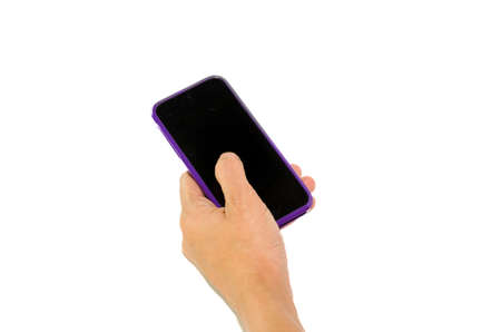 hand phone isolated on the white background.の写真素材