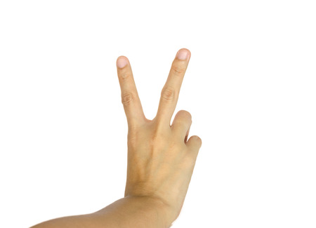 Woman hand isolated on the white.
