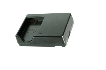 Black battery charger camera isolated on white background