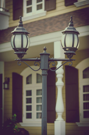 old street lamp in a vintage lookの写真素材