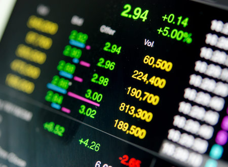 Stock market data on LED display