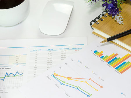 business graph on the table.の写真素材