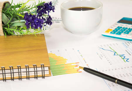 documents and pen and book  on table.の写真素材