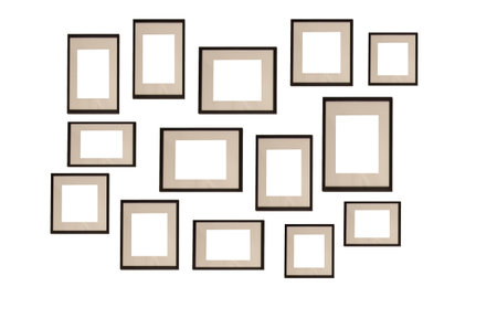 Realistic picture frames on the white background.の写真素材
