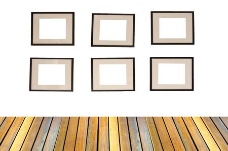 Random picture frames on the wall inside the roomの写真素材