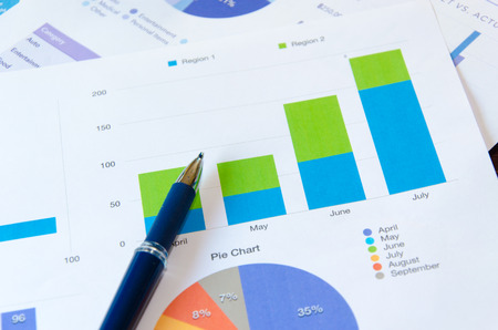financial charts and graphsの写真素材