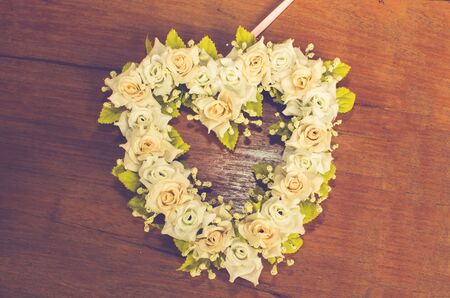 Wedding flowers in the garden.vintage color toneの写真素材