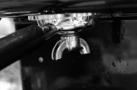 Process of preparation of coffee, a closeup.の写真素材