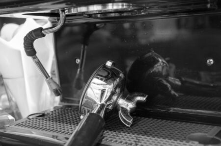 Process of preparation of coffee, a closeup.の写真素材