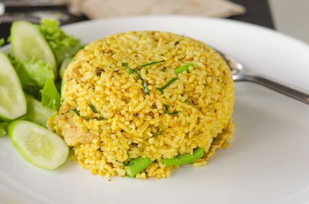 Curry Fried Rice a plate.の写真素材