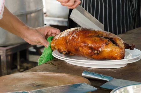 The whole duck be sliced into small piece.の写真素材