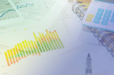 finance charts and graphs, finance investment business conceptの写真素材